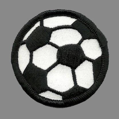 Soccer Ball Patch - Soccerball Iron On - Black and White 2" Badge Emblem