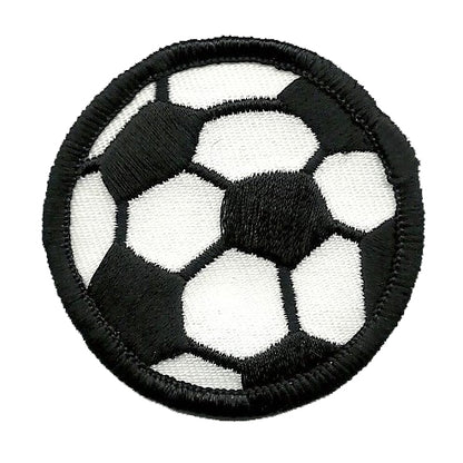 Soccer Ball Patch - Soccerball Iron On - Black and White 2" Badge Emblem