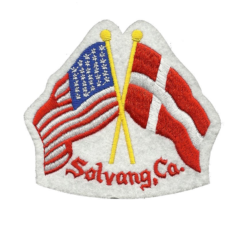 USA and Danish Flags Iron On Patch Crossed Flags - Heritage Pride Souvenir