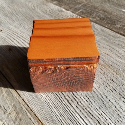 Wood Ring Box Redwood Rustic Handmade California Redwood #404 Engagement Jewelry Box #404 3 inch Christmas Present Anniversary Gift Square