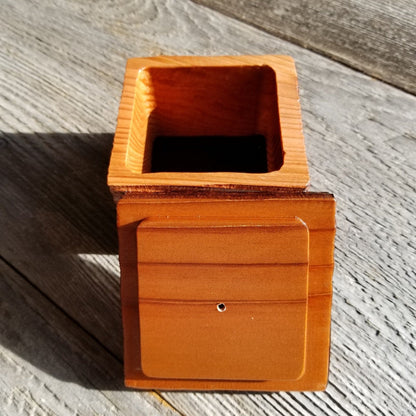 Wood Ring Box Redwood Rustic Handmade California Redwood #404 Engagement Jewelry Box #404 3 inch Christmas Present Anniversary Gift Square