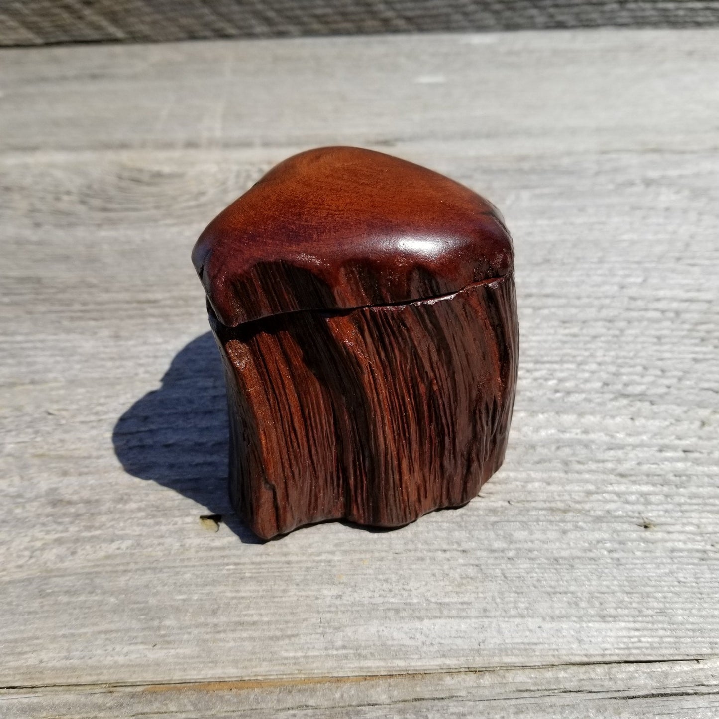 Wood Ring Box Redwood Rustic Handmade California Redwood Jewelry Box Storage Box Token Ashes #262