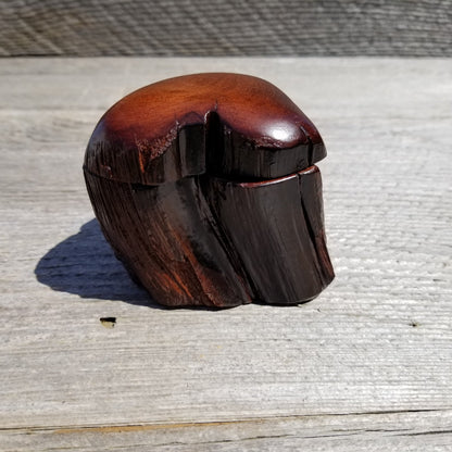 Wood Ring Box Redwood Rustic Handmade California Redwood Jewelry Box Storage Box Token Ashes #262