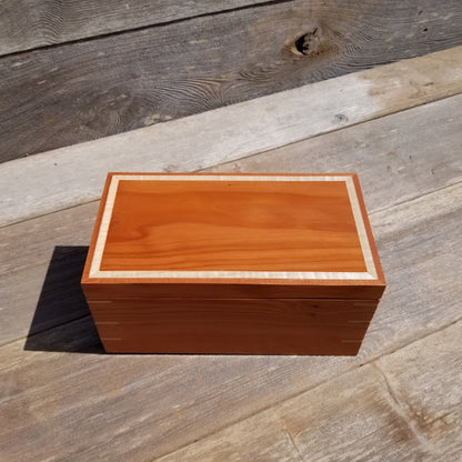 Wood Jewelry Box Redwood Handmade California Storage #275