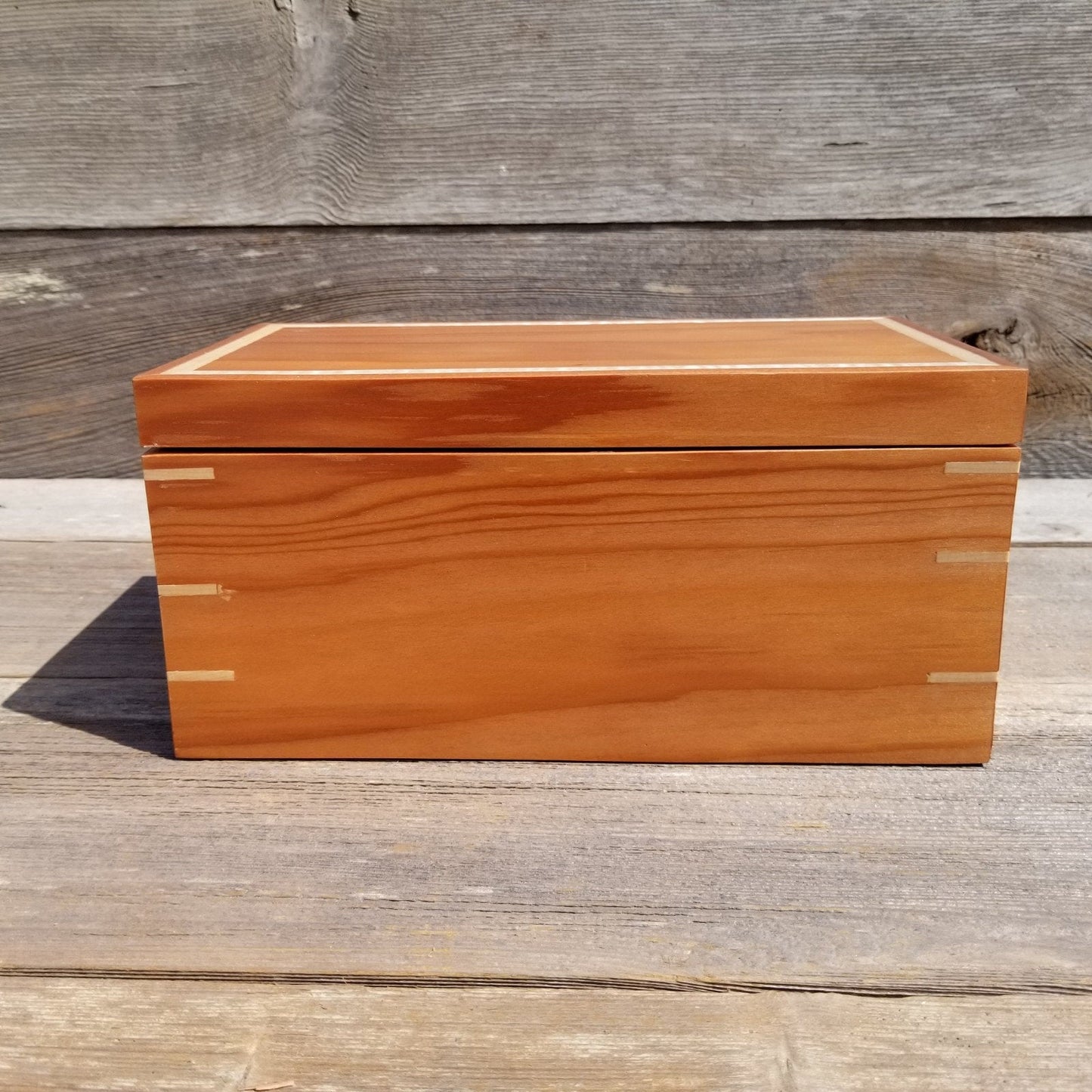 Wood Jewelry Box Redwood Handmade California Storage #275