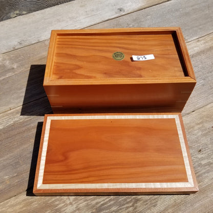 Wood Jewelry Box Redwood Handmade California Storage #275