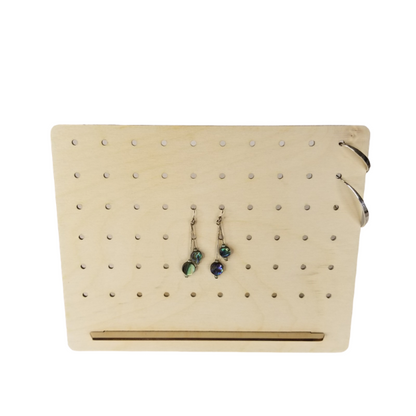 Earring Display 8" x 7" Minimalist Pegboard Wood