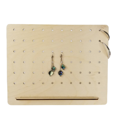 Earring Display 8" x 7" Minimalist Pegboard Wood