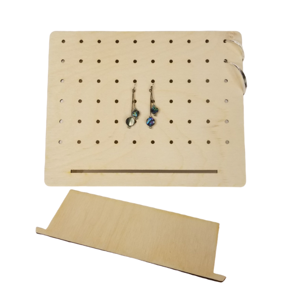 Earring Display 8" x 7" Minimalist Pegboard Wood