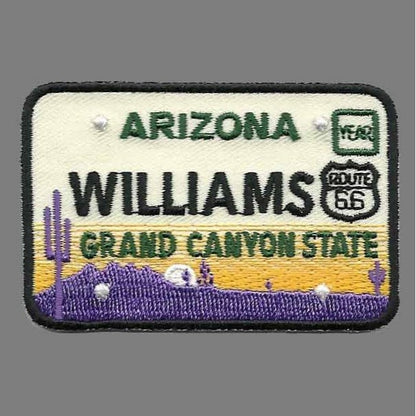 Williams Arizona Patch – Iron On Grand Canyon State – AZ License Plate Travel Souvenir Badge