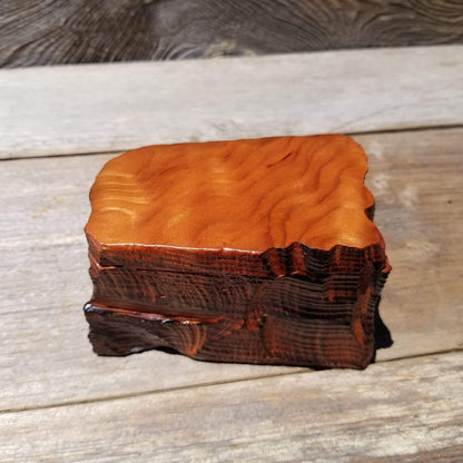 Handmade Wood Box with Redwood Rustic Handmade Ring Box #140