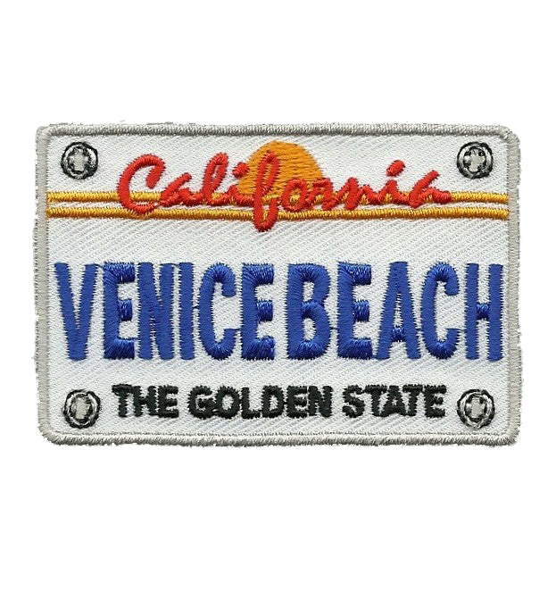 Venice Beach Patch - California Golden State - CA License Plate Iron On Souvenir Travel Badge Emblem