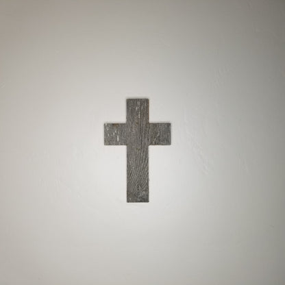 Wood Wall Cross - Wooden Cross - Barn Wood Weathered Gray 14"