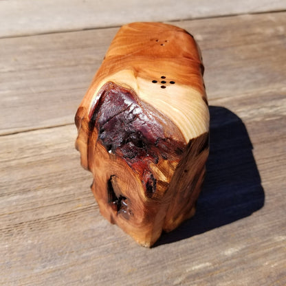 Redwood Salt and Pepper Shakers Set Souvenir California Handmade Rustic Unique Shape Handcrafted Wood Shakers Set #388 2 Tone