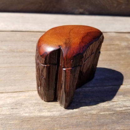 Wood Trinket Box Handmade Box with Redwood Rustic California Redwood Jewelry Box Storage Box Limb Box #374