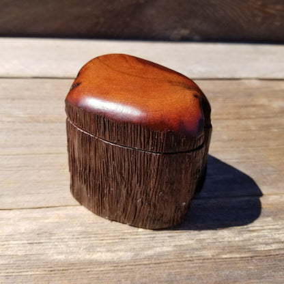 Wood Trinket Box Handmade Box with Redwood Rustic California Redwood Jewelry Box Storage Box Limb Box #374