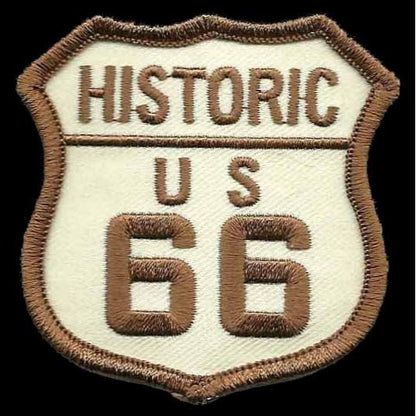 Route 66 Patch – Historic US Sign – Iron On Souvenir Travel Patch 2.5" Badge Emblem