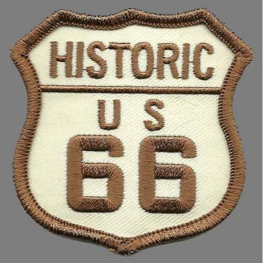 Route 66 Patch – Historic US Sign – Iron On Souvenir Travel Patch 2.5" Badge Emblem