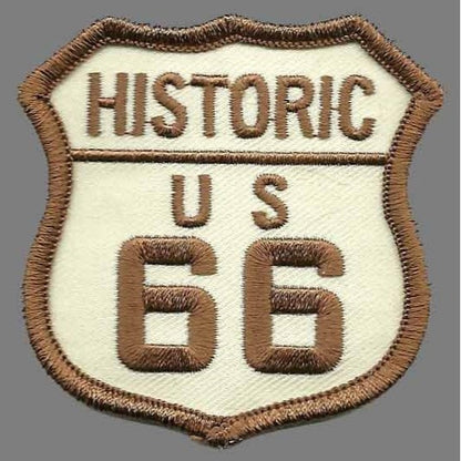 Route 66 Patch – Historic US Sign – Iron On Souvenir Travel Patch 2.5" Badge Emblem