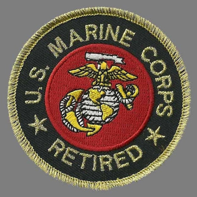 US Marines Retired Patch Iron On Vtg US Military Country Pride Veteran Patch Retired Military Badge Emblem 3"