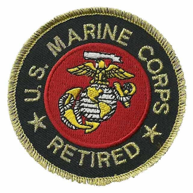 US Marines Retired Patch Iron On Vtg US Military Country Pride Veteran Patch Retired Military Badge Emblem 3"