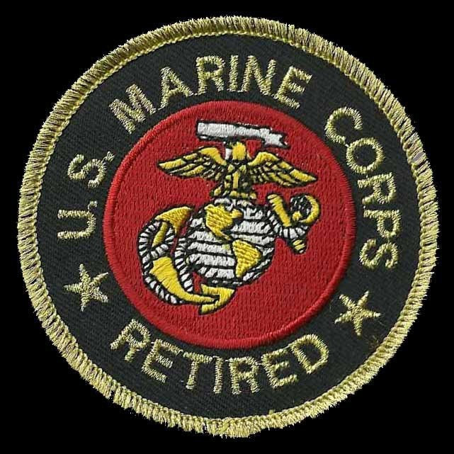 US Marines Retired Patch Iron On Vtg US Military Country Pride Veteran Patch Retired Military Badge Emblem 3"