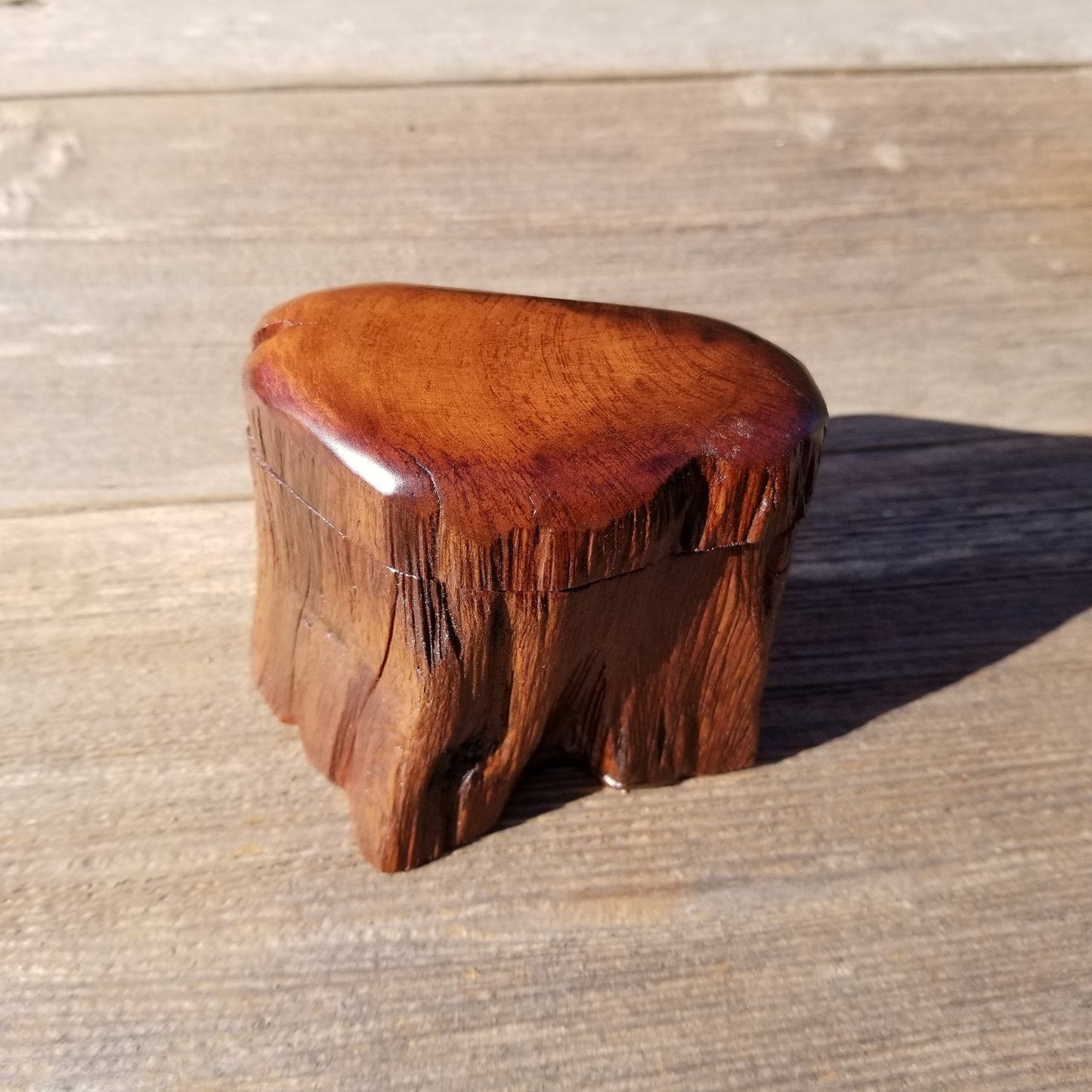 Handmade Wood Box with Redwood Rustic Handmade Ring Box California Redwood #316 Christmas Gift Anniversary Gift Ideas