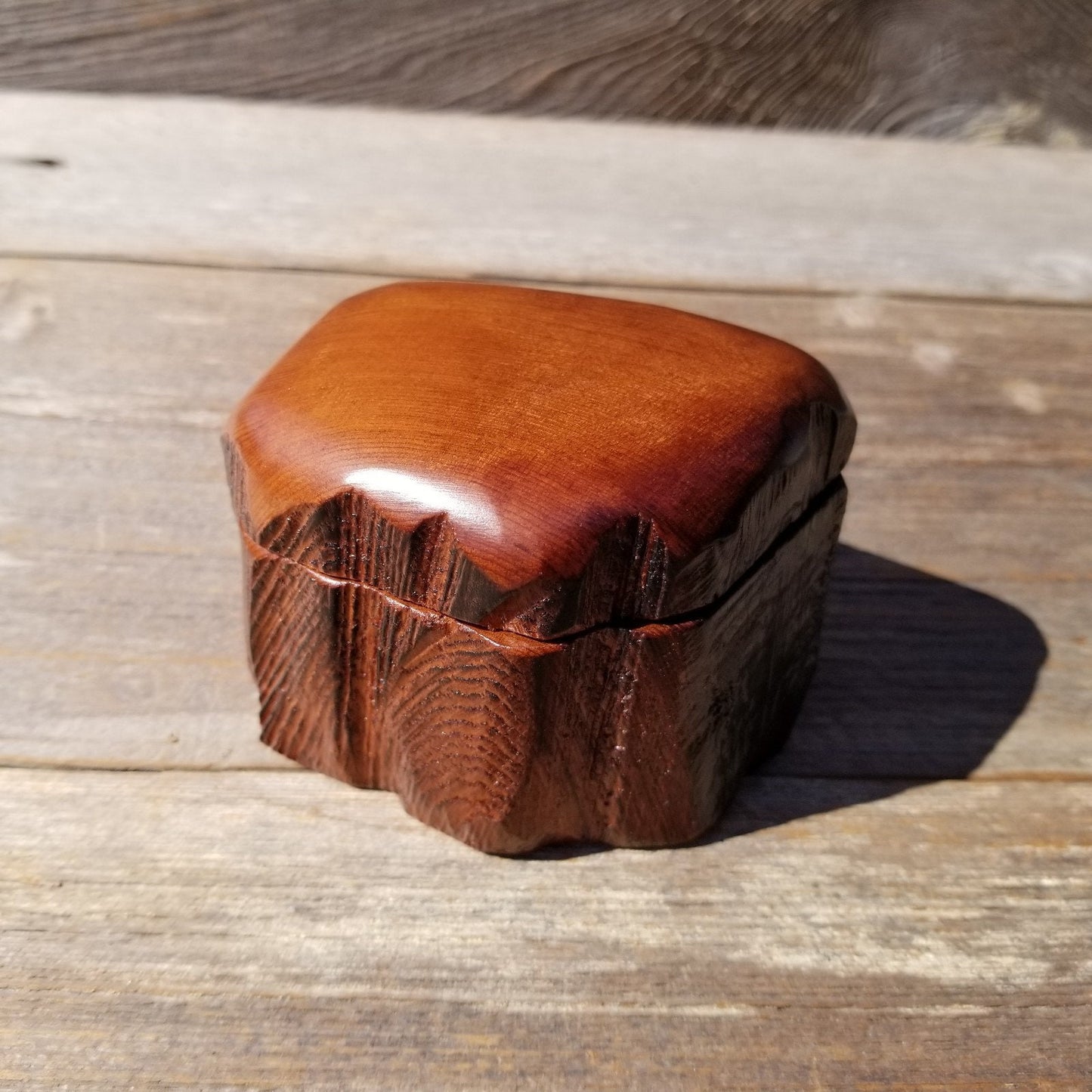 Wood Ring Box Redwood Rustic Handmade California Redwood Jewelry Box Storage Box Token Ashes #512