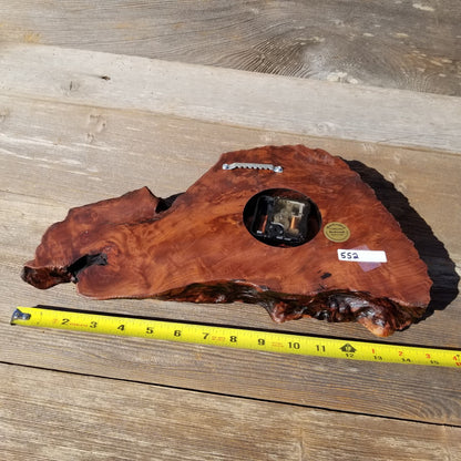 Wood Clock Wall Hanging Redwood Handmade Burl #552 Realtor Gift Redwood Burl Wall Clock Small