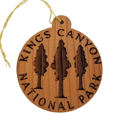 Kings Canyon National Park Wood Ornament California Sequoia Gigantea Giant Trees 3 Trees Handmade Wood Souvenir Made in USA Christmas