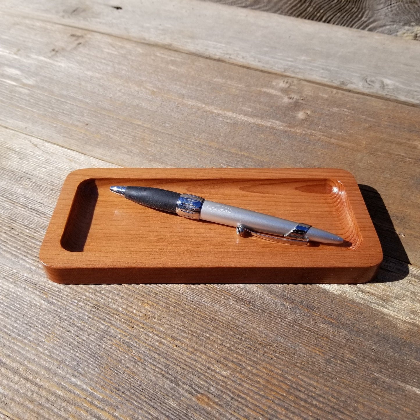 Wood Pen Tray - Office Desk Organizer - California Redwood Souvenir - Handmade - Gift for Him - Gift for Her - Graduation Gift