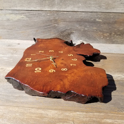 Wood Wall Clock Handmade Wall Hanging Rustic Redwood Burl Clock #488 Wedding Gift Father's Day Gift Unique Christmas Gift LG