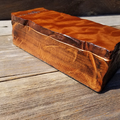 Wood Valet Box Curly Redwood Tree Engraved Rustic Handmade CA Storage #502 Handcrafted Christmas Gift Engagement Gift for Men Jewelry