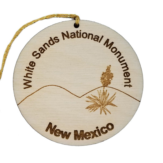 White Sands National Monument New Mexico Wood Christmas Ornament Handmade Made in USA Souvenir Memento