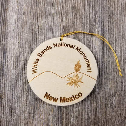 White Sands National Monument New Mexico Wood Christmas Ornament Handmade Made in USA Souvenir Memento