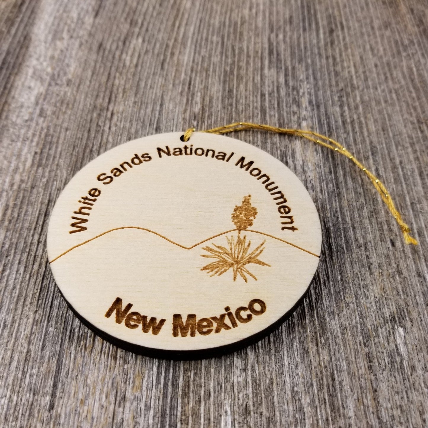 White Sands National Monument New Mexico Wood Christmas Ornament Handmade Made in USA Souvenir Memento