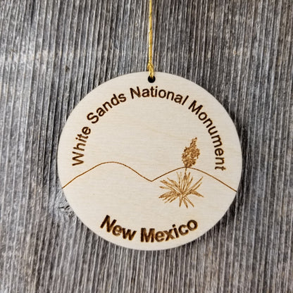 White Sands National Monument New Mexico Wood Christmas Ornament Handmade Made in USA Souvenir Memento