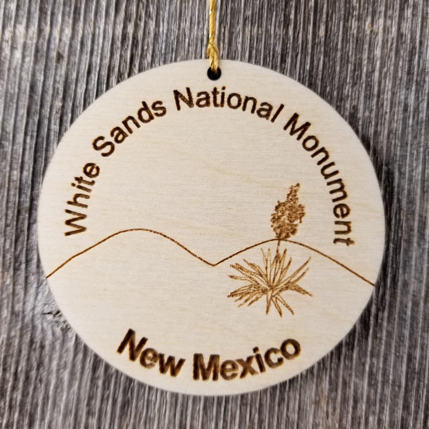 White Sands National Monument New Mexico Wood Christmas Ornament Handmade Made in USA Souvenir Memento