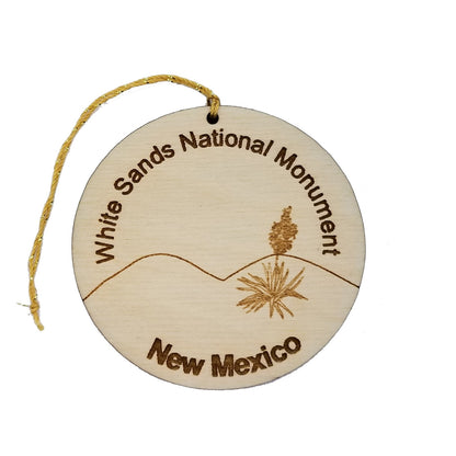 White Sands National Monument New Mexico Wood Christmas Ornament Handmade Made in USA Souvenir Memento