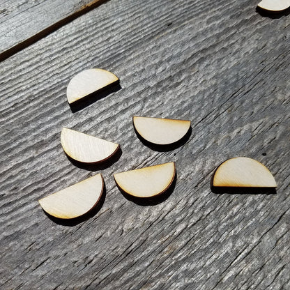 Wood Half Circles - 1 Inch Wood Cutout - Lot of 24 - Wood Blank - Craft Projects