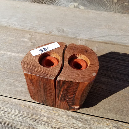 Wood Salt and Pepper Shakers Redwood Rustic Handmade #331 California Cabin Lodge Man Cave Camping Gift for Men