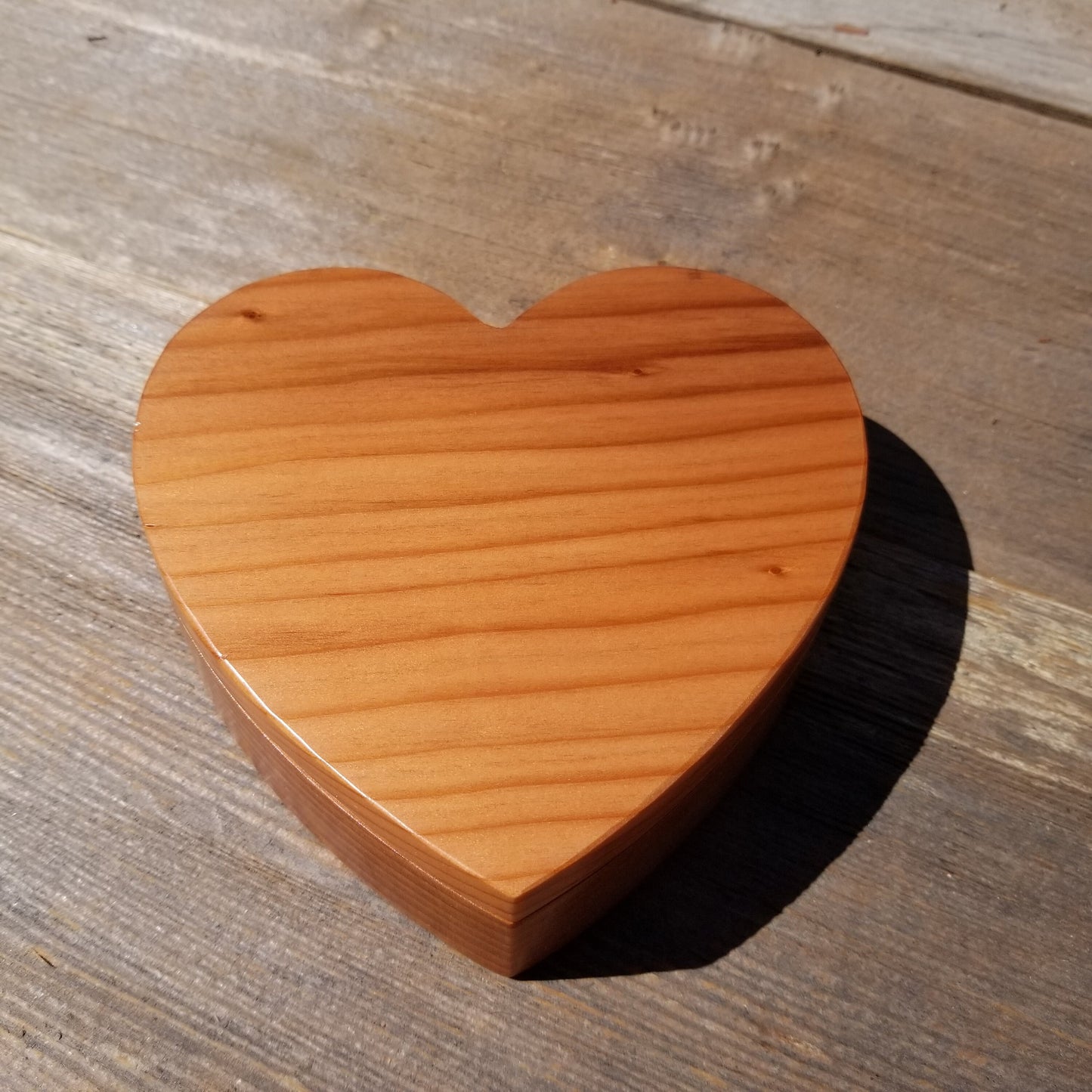 Wood Heart Box with California Redwood Jewelry Box - Ring Box - Handmade #259 Christmas Gift - Anniversary Gift - Mother's Day Gift Idea