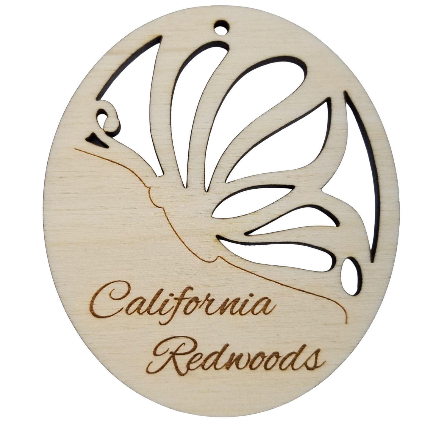 Butterfly Cutout California Redwoods Christmas Ornament Wood Ornament Made in USA Butterfly Collector Bfly Gift