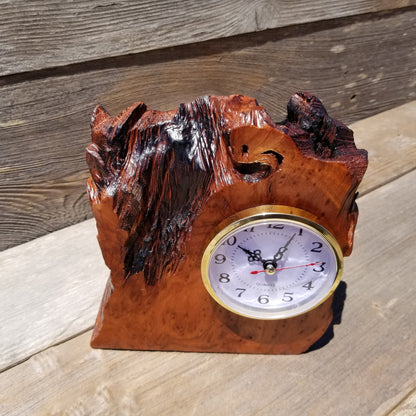 Redwood Burl Clock Shelf Mantle Desk Office Anniversary Wood #142