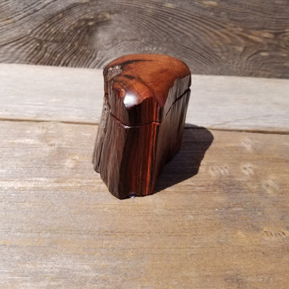 Wood Ring Box Redwood Rustic Handmade California Storage Live Edge Mini #465 Birthday Gift Christmas Gift Mother's Day Gift