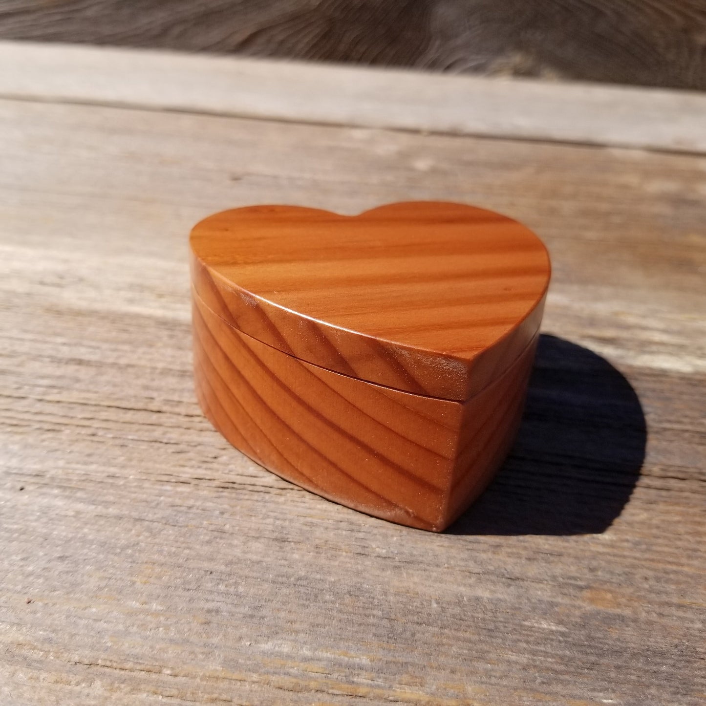 Handmade Wood Box with Redwood Heart Ring Box California Redwood #365 Christmas Gift Anniversary Gift Ideas