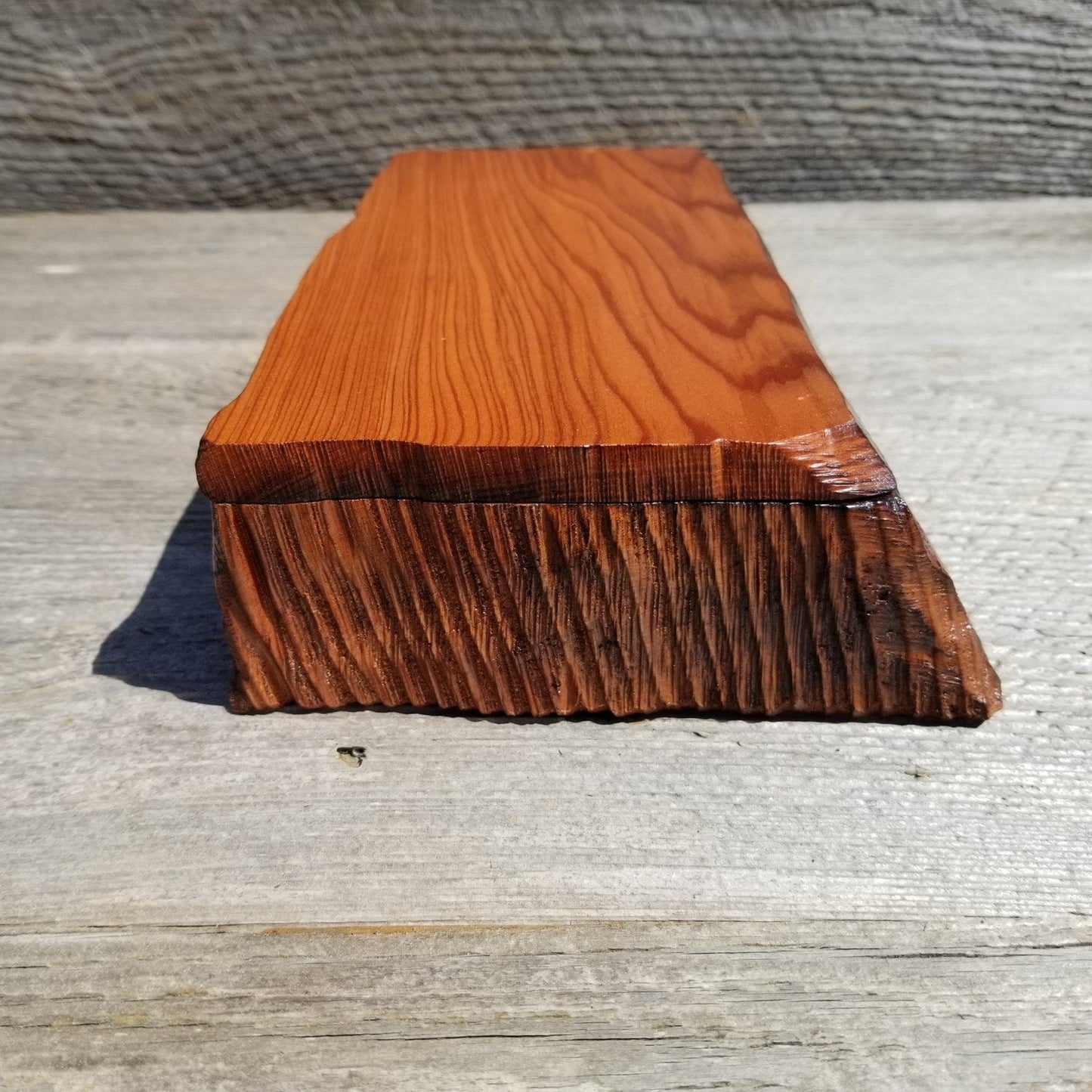 Wood Jewelry Box Redwood Rustic Handmade California Storage Live Edge #271 5th Anniversary Gift Stash Box Birthday Gift