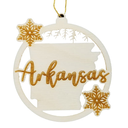 Wholesale Arkansas Ornament - State Shape with Snowflakes Cutout AR Souvenir