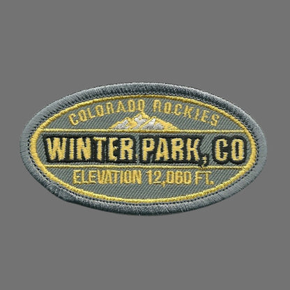 Winter Park – Colorado Patch – Ski Patch- CO Ski – Colorado Souvenir – Travel Patch – Iron On –  Applique Embellishment 3" Oval