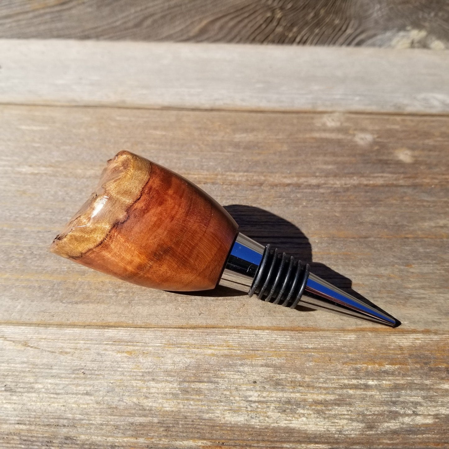 Wine Stopper Redwood Live Edge Rustic Redwood Burl - #579 Hand Turned Handmade Wine Lover Gift - Wood Gift